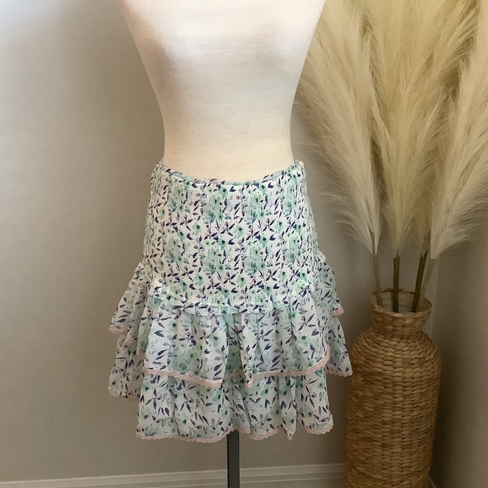 Allison NY Smocked Tiered Mini Skirt